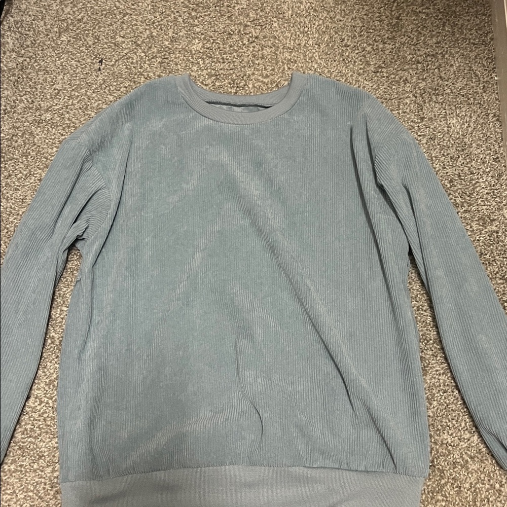 Light Blue Ribbed Sweater